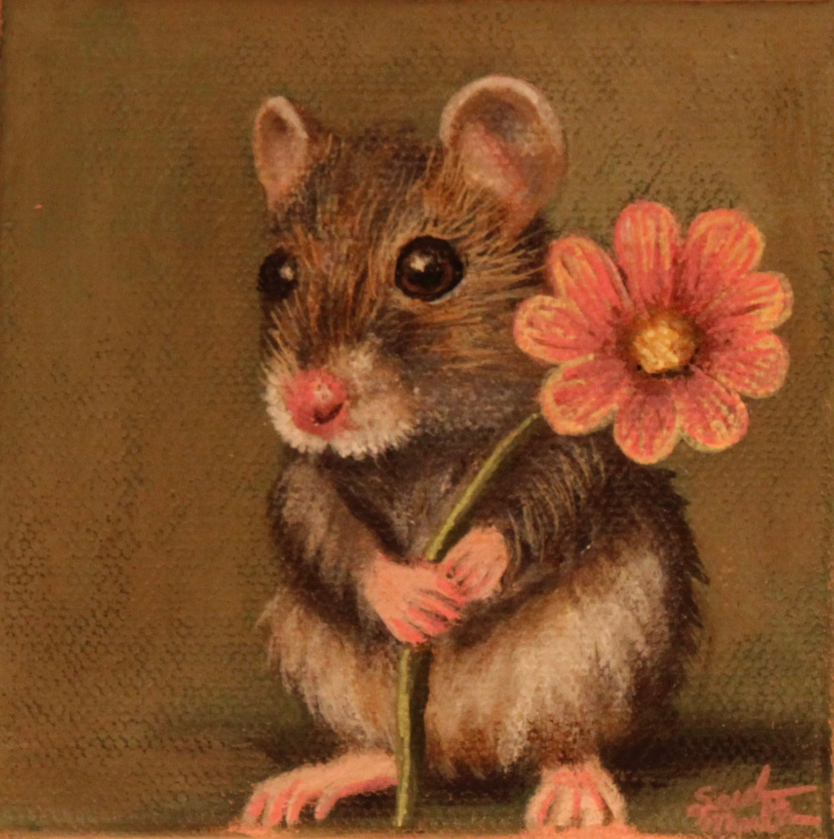 Tiny Offering - Original Acrylic Painting - 4x4in