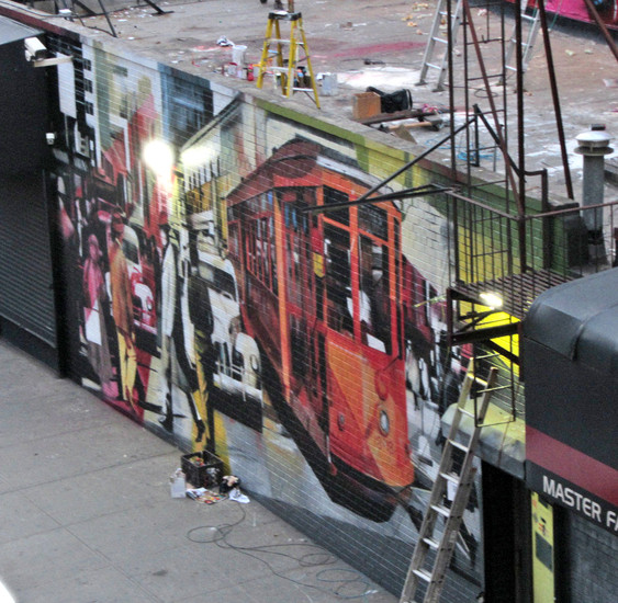Colorful art mural in New York City.
