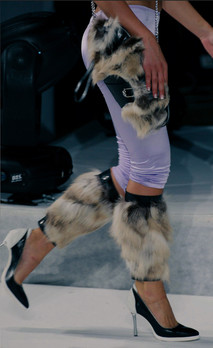 Dariya Repina fur collection presented on the runway at Riccione Moda Italia in Italy.
