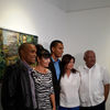 Lana Repina with Patricio López, Adolfo Faringthon, and Sosúa Mayor Ilana Neumann during exhibition at Casa de Arte, Sosúa, Dominican Republic