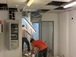 builders renovating a gym