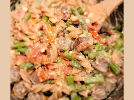 Easy Cheesy Feta and Sausage Pasta