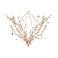 illustration spirituel représentant une pointe de cristal avec feuillage