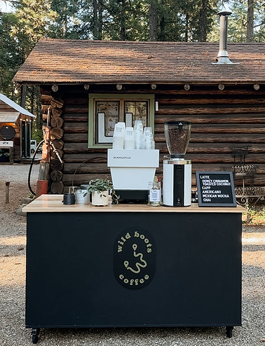 mobile espresso cart for wedding, coffee cart catering wedding vendor in bend oregon