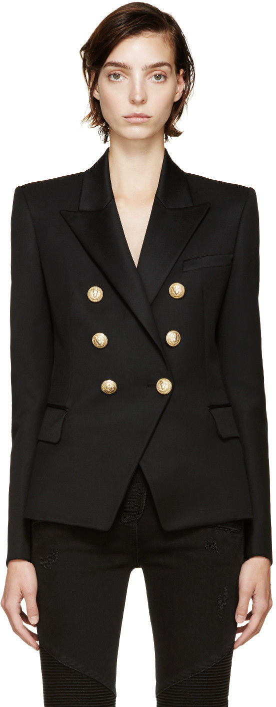 Balmain Black Double-Breasted Blazer