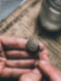 sculpting metal clay in a pendant with mountain