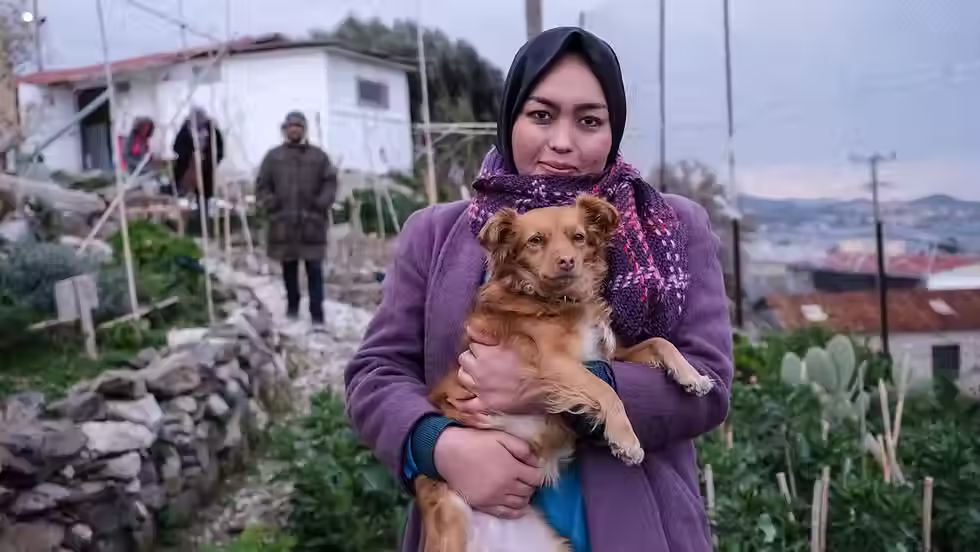 refugee camp on a Greek island
