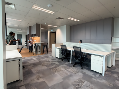 Completed corporate office renovation and interior fit-out at Q Sentral, KL Sentral by AW Builders Malaysia.