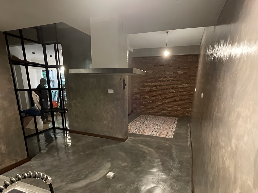 Existing kitchen and dining layout before refurbishment at Kampung Warisan apartment