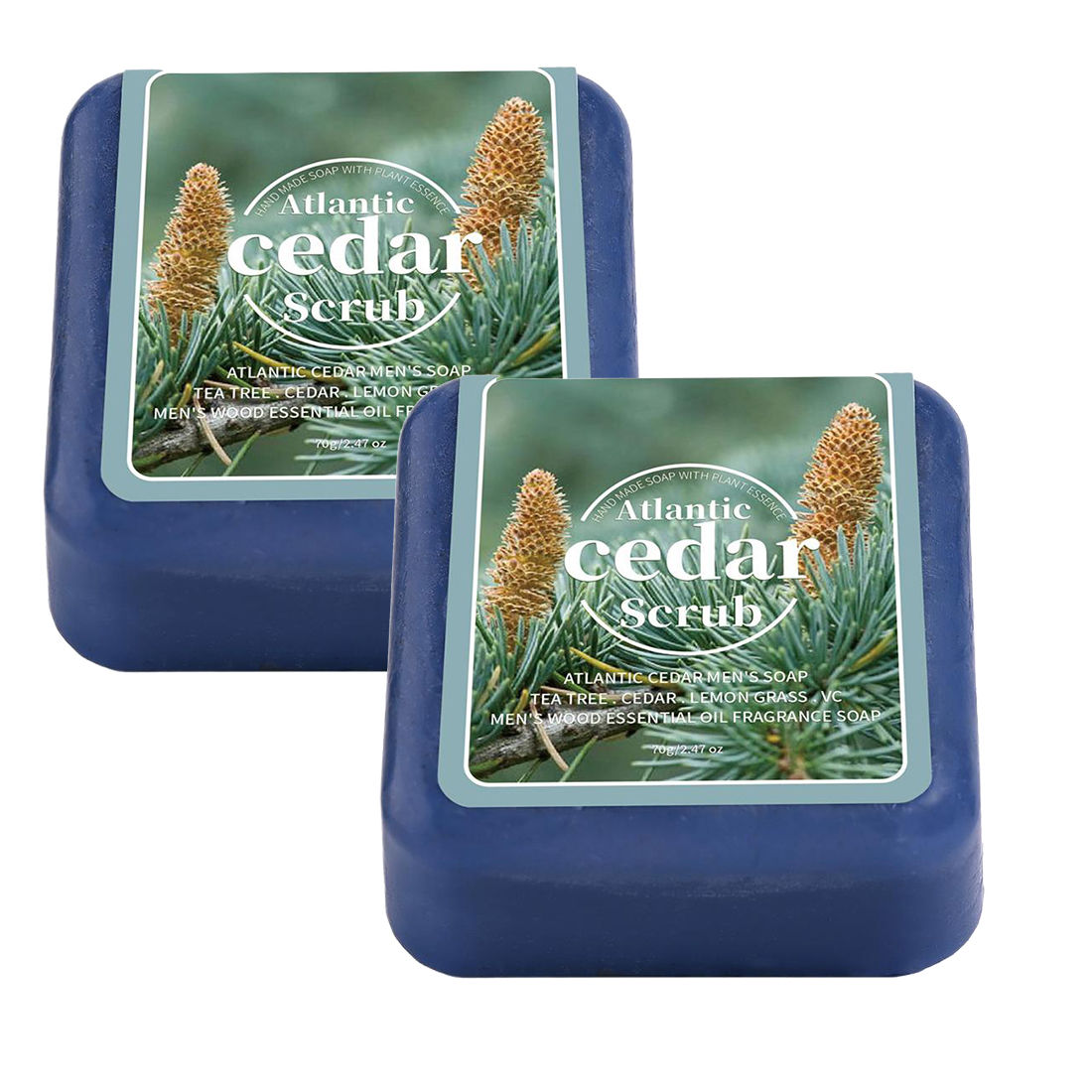Natural Soap for Men, Handmade Moisturizing&Exfoliating Scrub Soap Bar with Esse