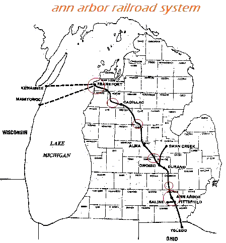 Ann Arbor Railroad map