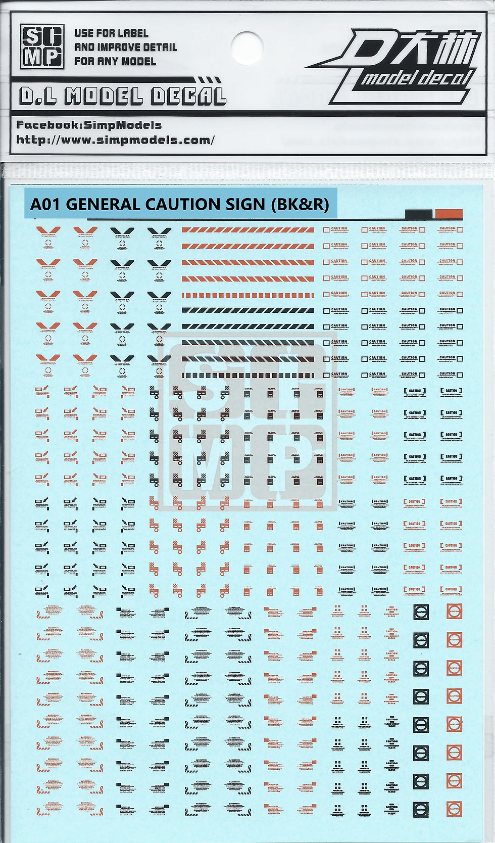A01 General Design Warning Decal (1/100)