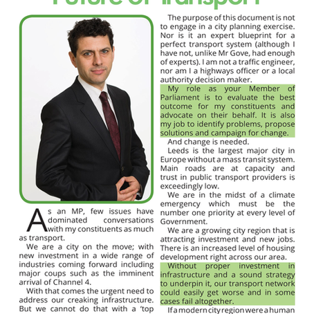 Alex Sobel Transport Strategy Launched