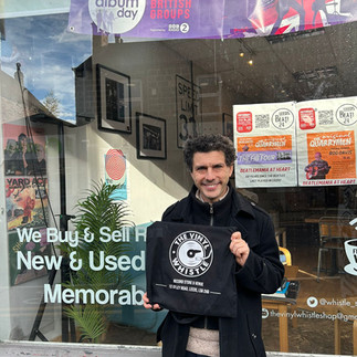 Alex outside The Vinyl Whistle in Headingley