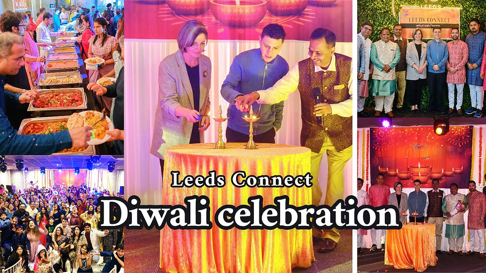 Alex lighting the candle at Leeds Connect Diwali Celebration
