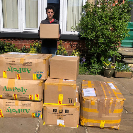 Paraglider's aprons, Vietnamese masks, homemade visors and a Kaiser Chief.