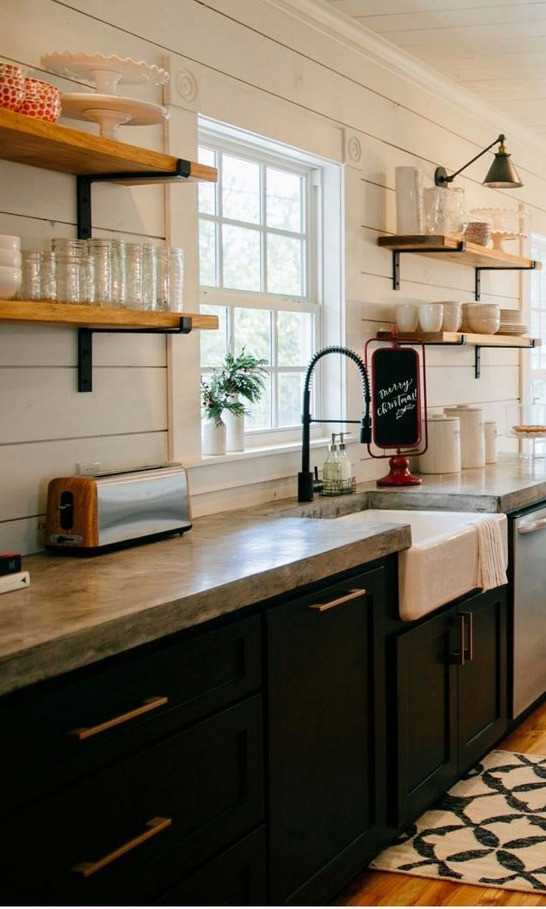 Inpsire Kitchen Shiplap And Floating Shelving Client Project