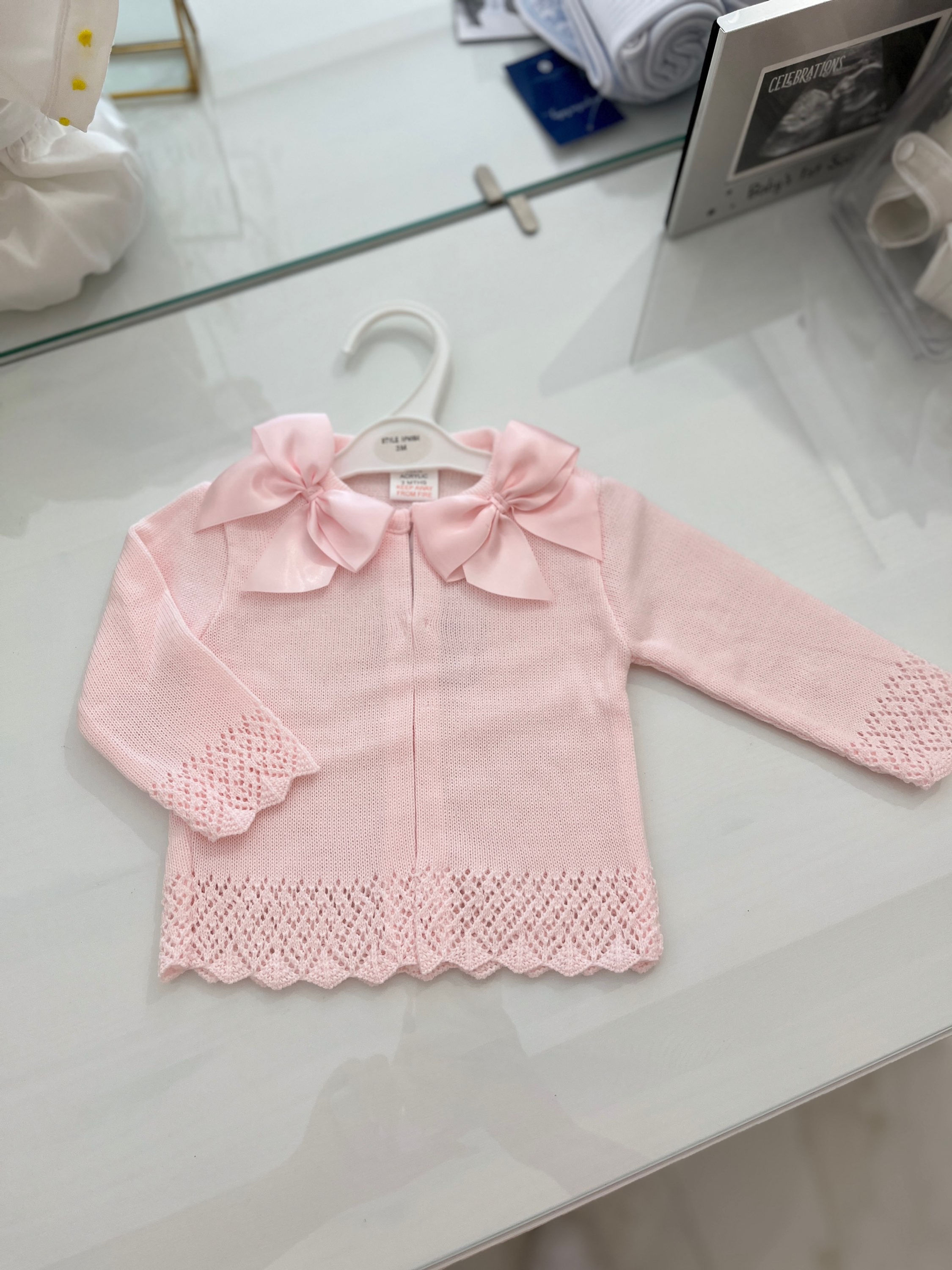 Baby Pink Bow cardigan