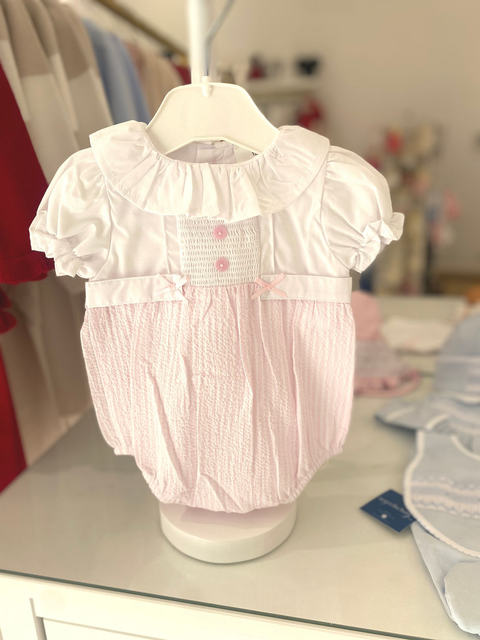 Pink stripped romper 