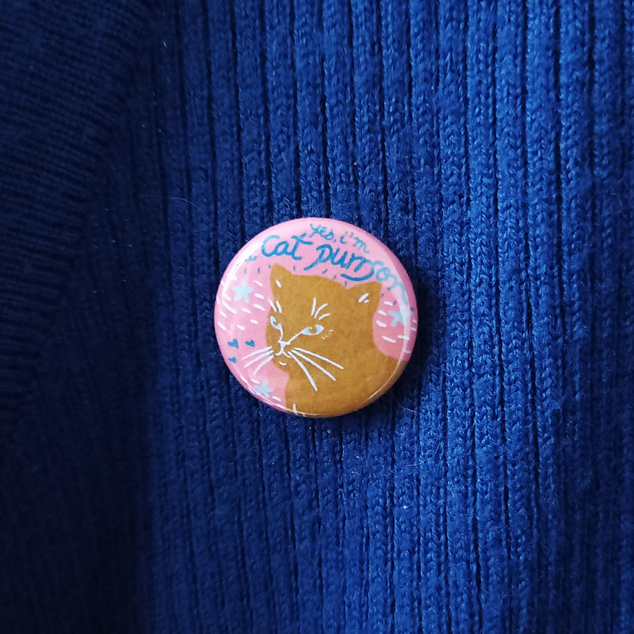Cat Purrson Button Pin