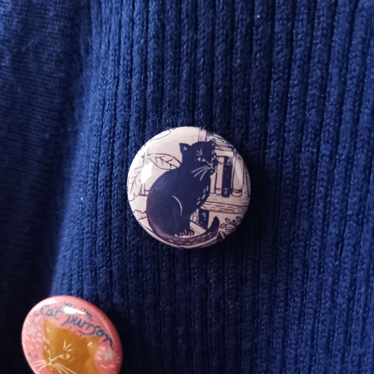 Bibliocat Button Pin
