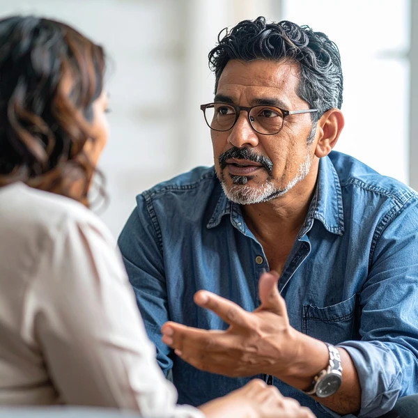 couple discussing life issues