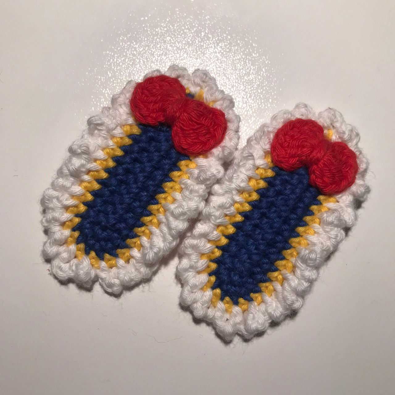 🌟Prinzessinen-Haarklammern Dunkelblau Rot Weiß Gelb(Paar)