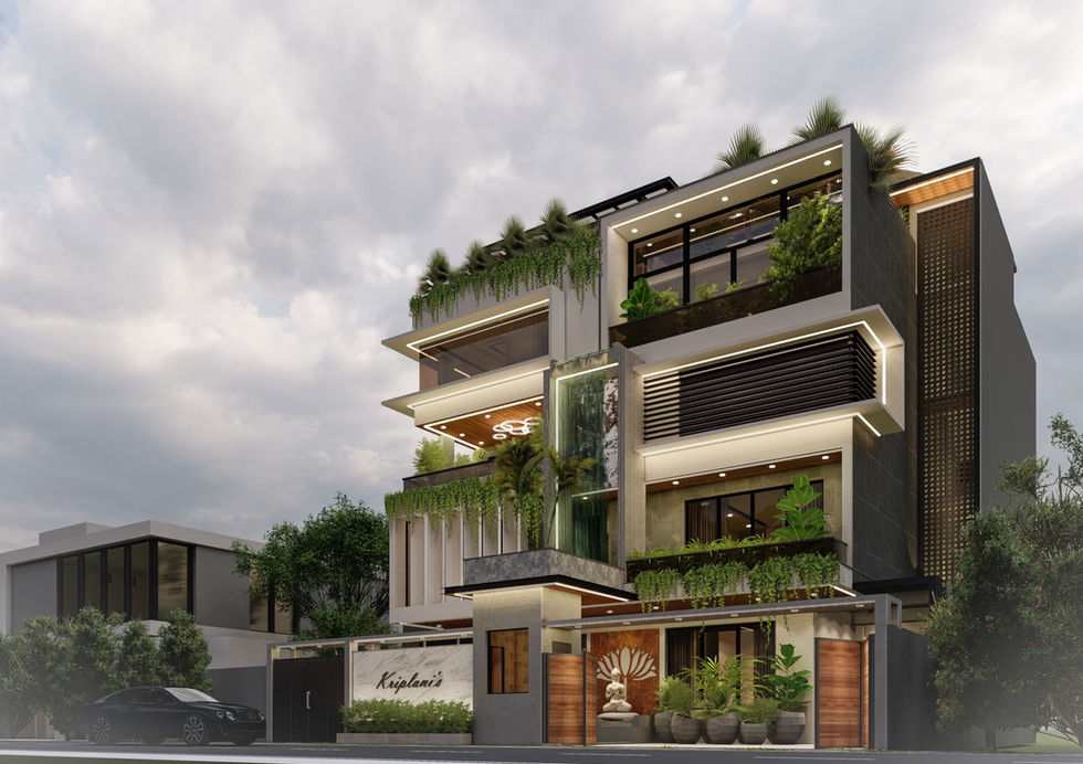 Kriplani's Residence - Side Perspective 1