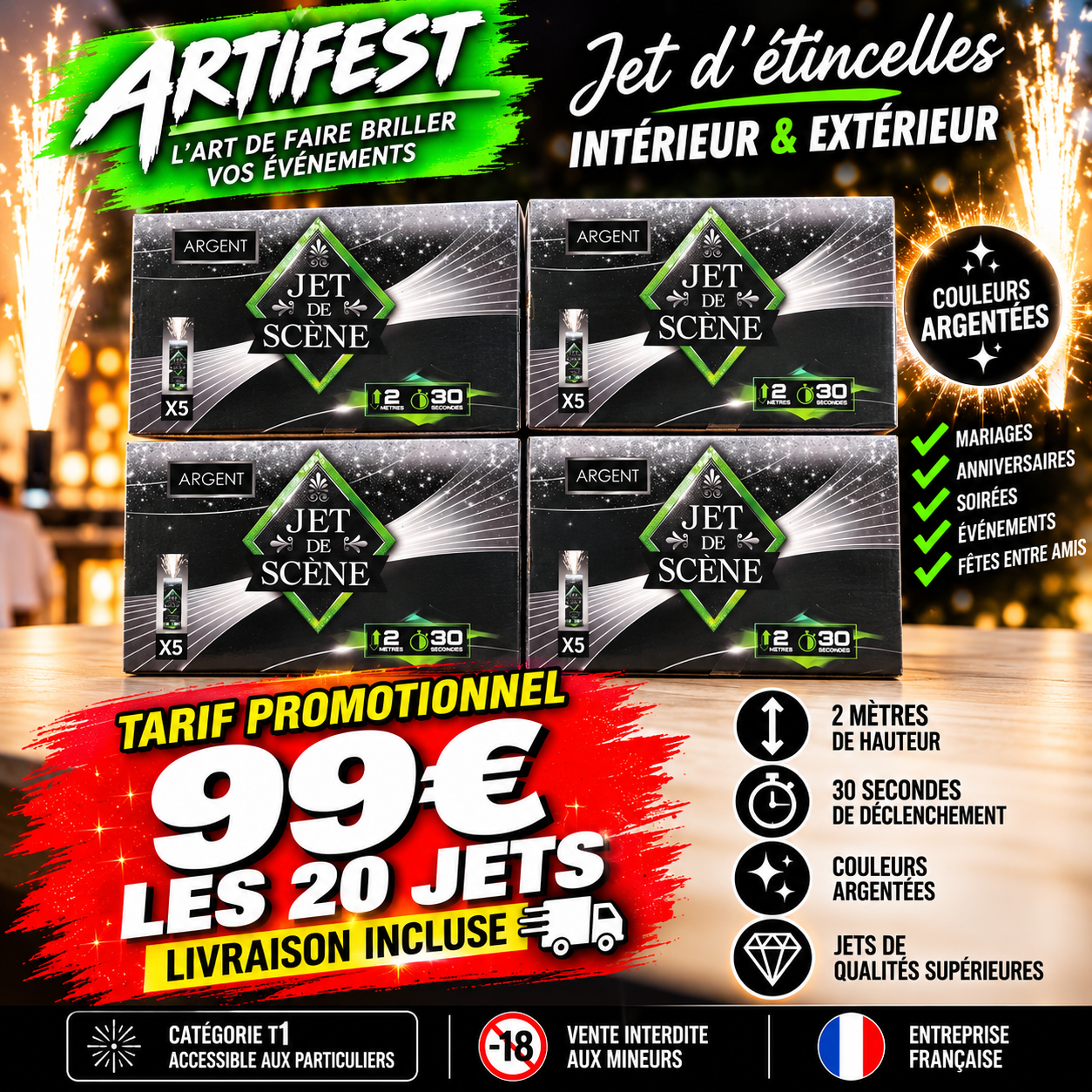 20  JETS ARGENT 