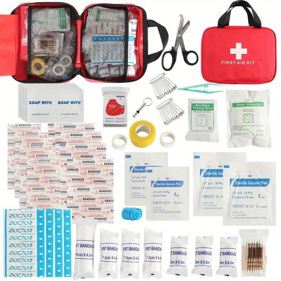 Thumbnail: 173pcs Large First Aid Kit: Portable Bag For Outdoor 173pcs Large First Aid Kit: