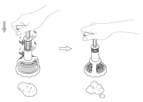 馬鈴薯搗泥器 產品研發改良 商品設計 模型製作 量產 台灣產品設計 Desain pengembangan produk Taiwan