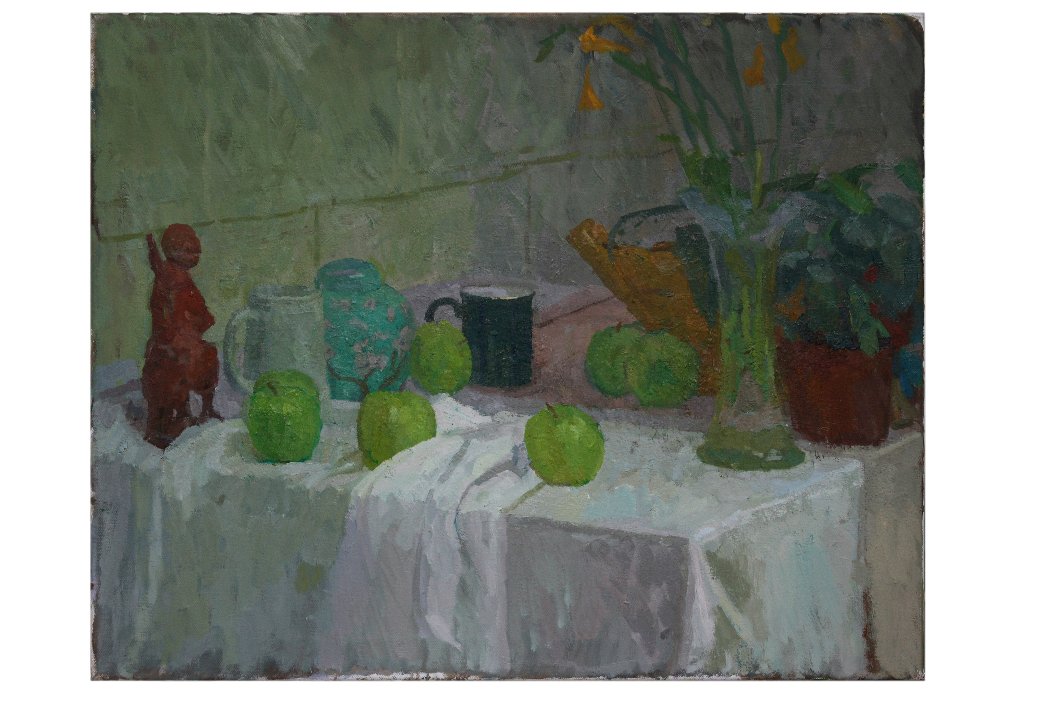Still life with green mug