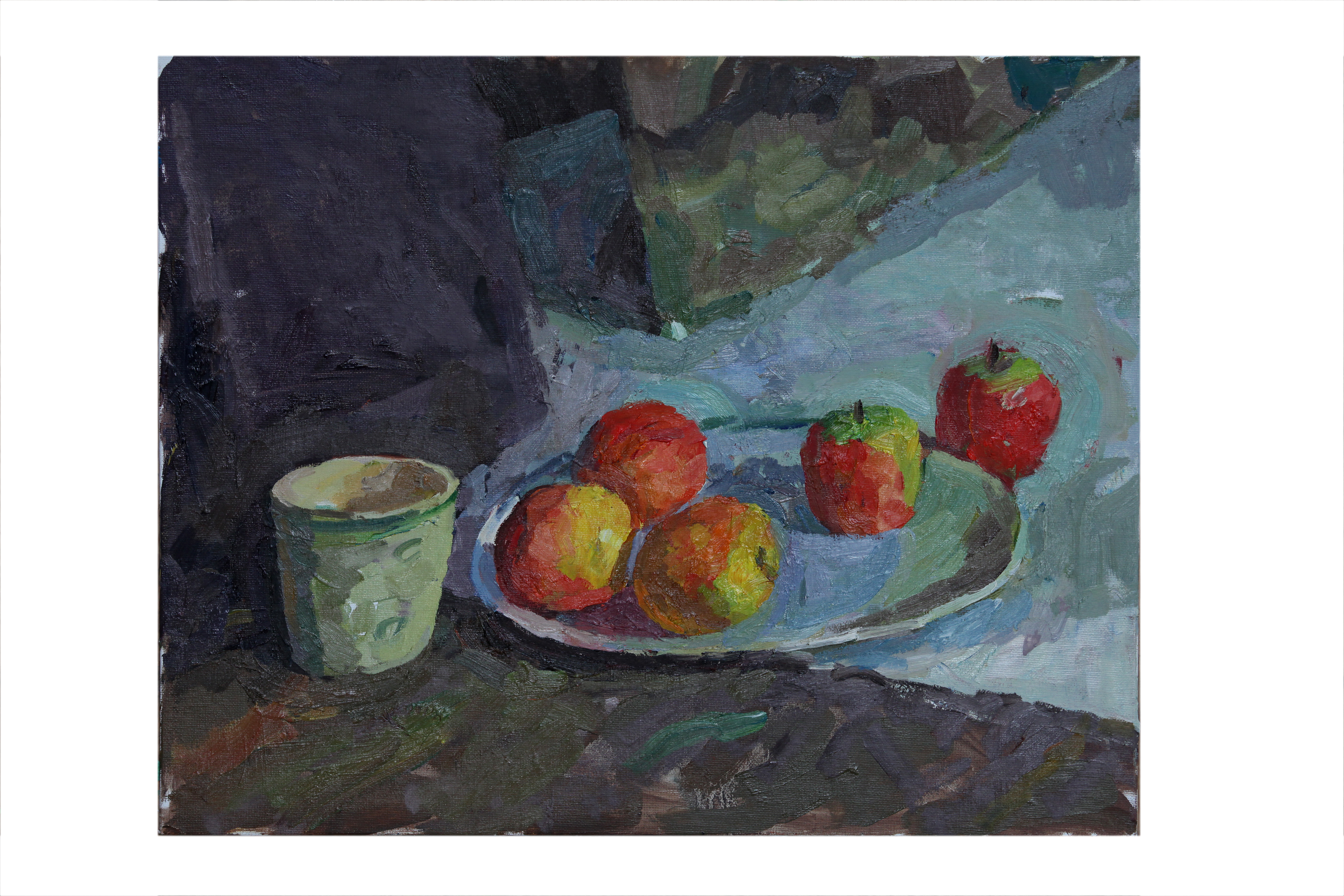 Apples and Mug with green stripe
