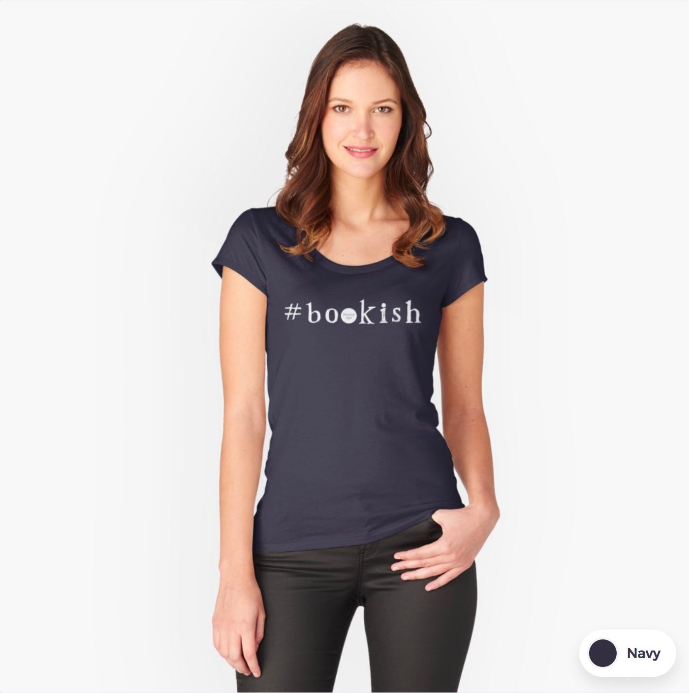 Navy women's tshirt - Bookish design