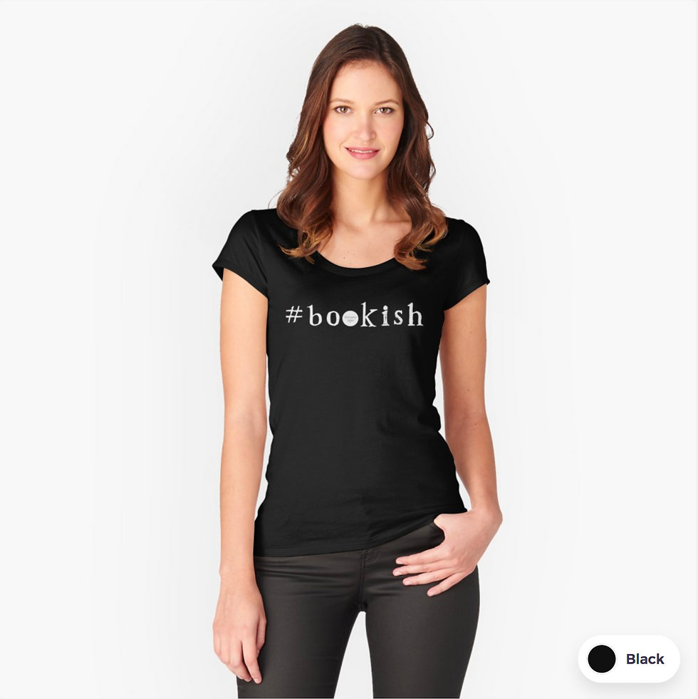 Thumbnail: Black women's tshirt - Bookish design