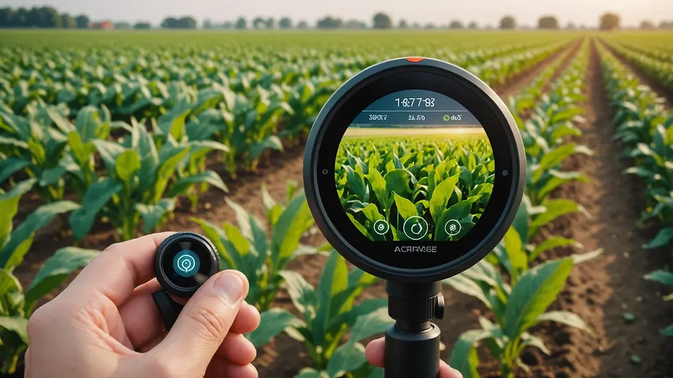 Close-up view of a smart sensor in agriculture