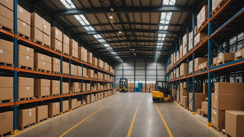 Eye-level view of a warehouse with BLE devices in use