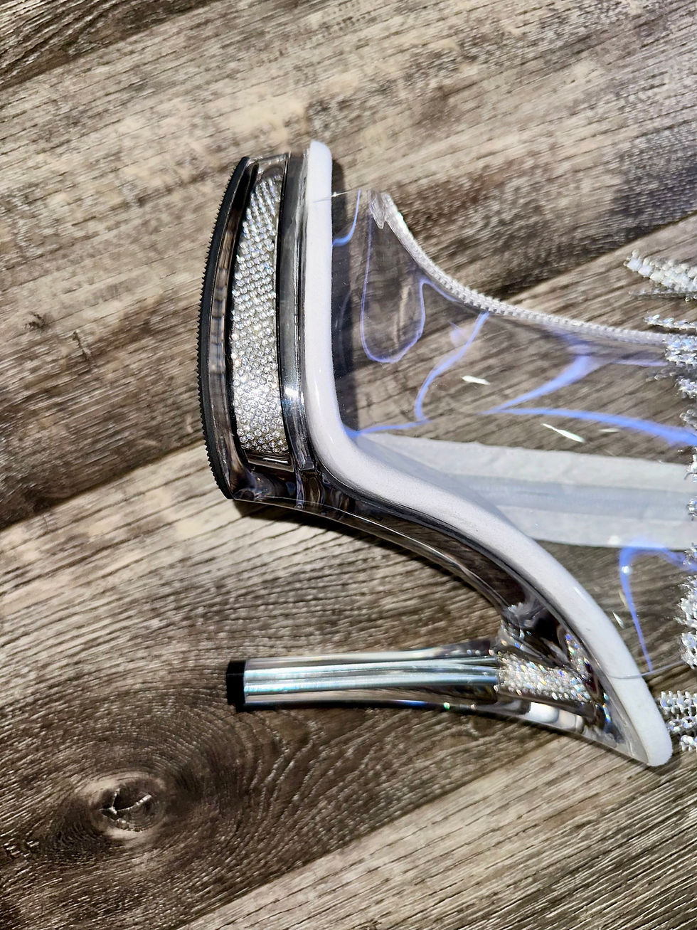 Thumbnail: Thigh Hi Rhinestone shingle boots 