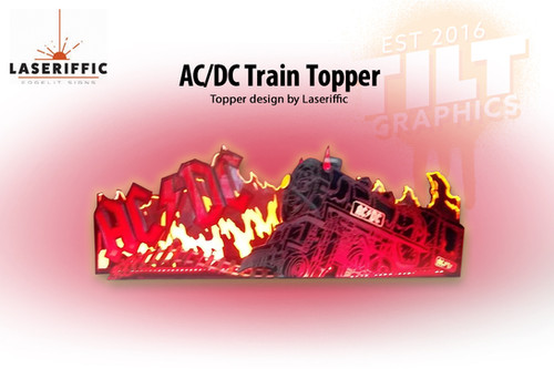 AC/DC Train Pinball Topper - Made in the USA | tilt-graphics-inc