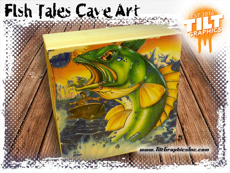 Fish Tales Cave Art: 4"x4"