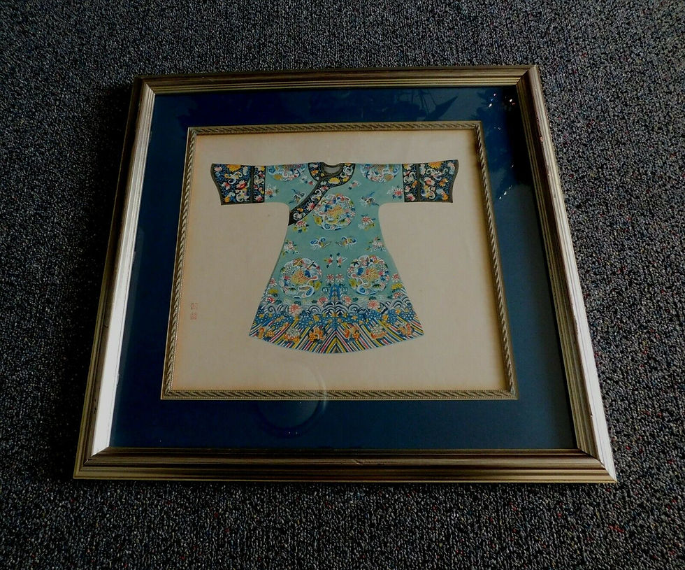 Thumbnail: 3 Framed Chinese Cheongsam Costume ART Painting
