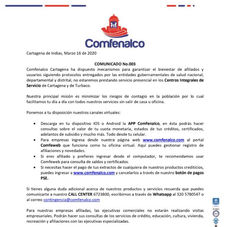 Comunicado sobre atención en Centros Integrales de Servicio