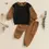 Thumbnail: Toddle baby boy 2PCS outfit long sleeve contrast colour sweatshirts