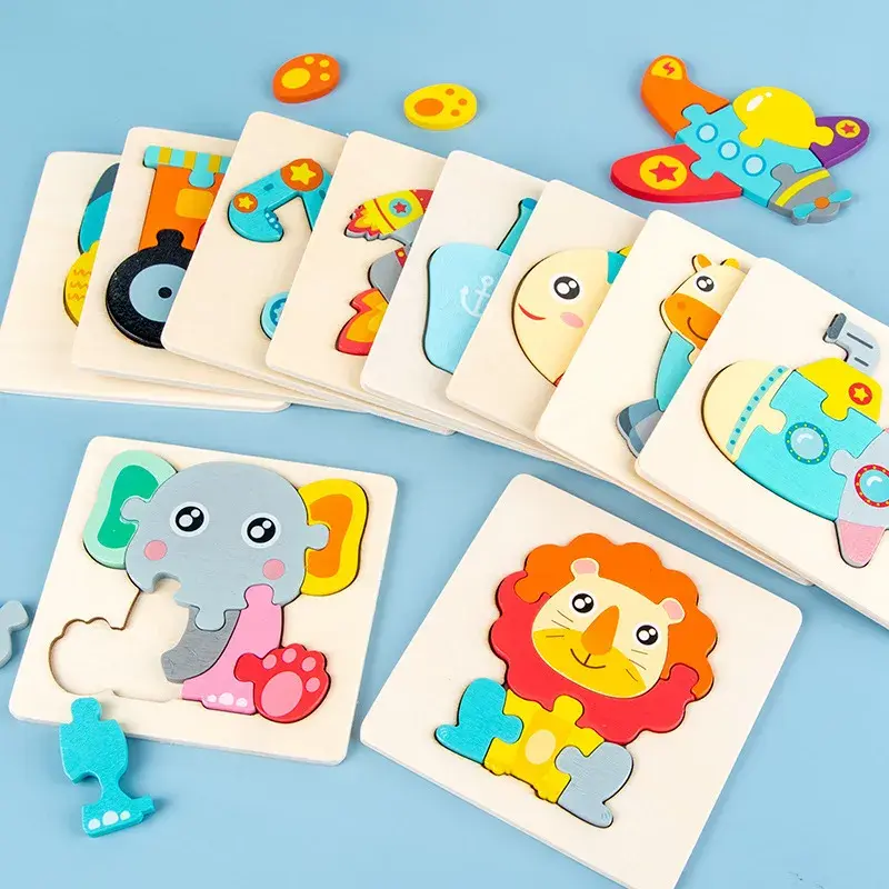 Thumbnail: Baby Wooden Toys 3D Puzzle Cartoon Animal