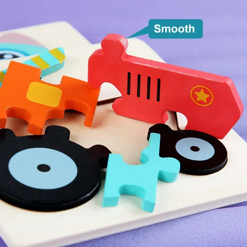 Thumbnail: Baby Wooden Toys 3D Puzzle Cartoon Animal