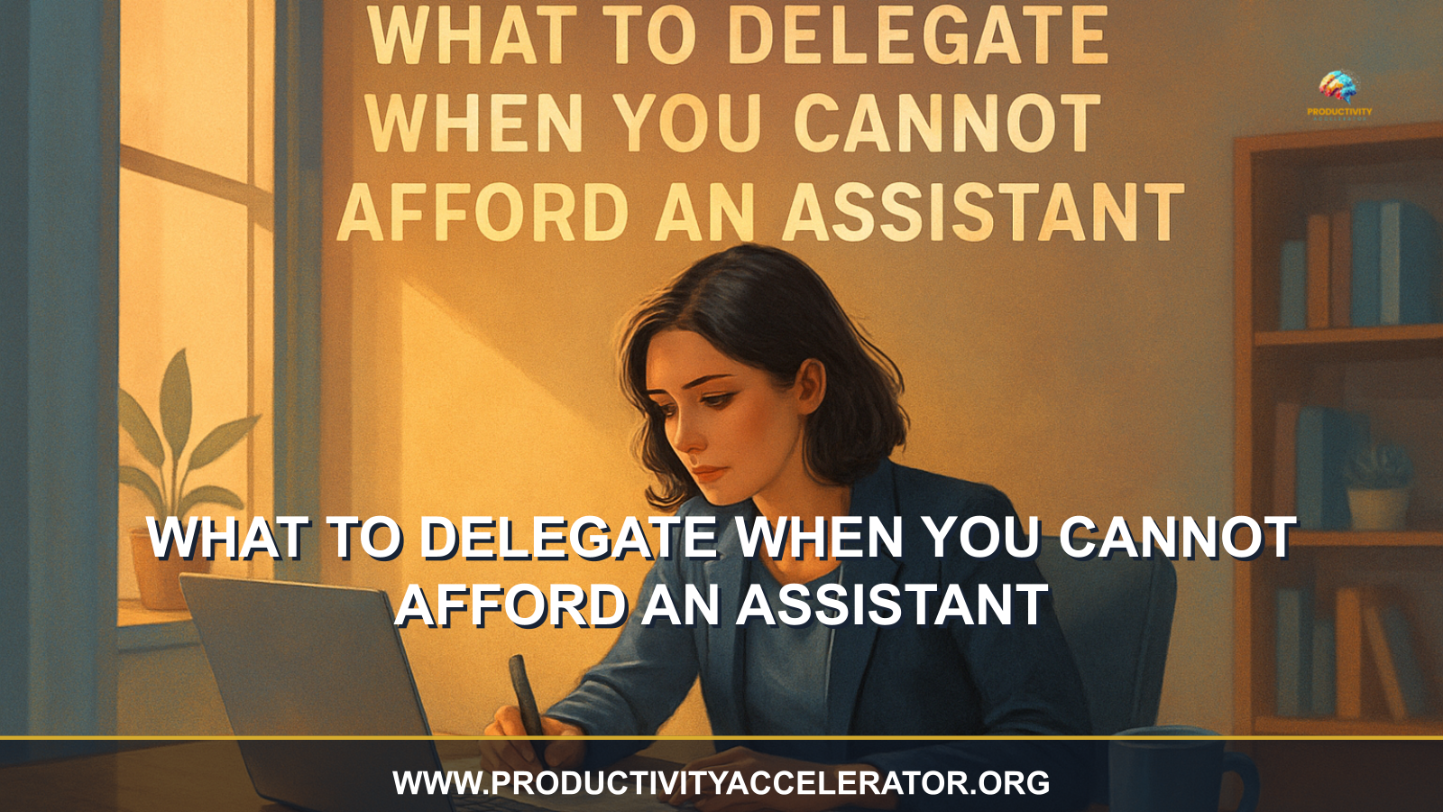Productivity Accelerator visual illustrating What to Delegate When You Cannot Afford an Assistant