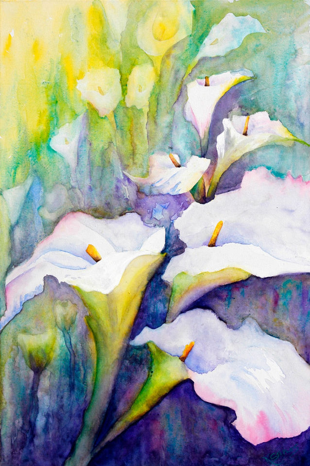 Painting of Lilies in the Field by Kim Staples, Artist