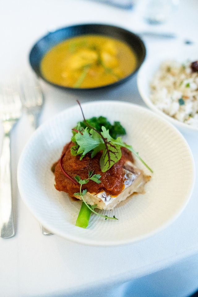 Seared fillet of snapper, sautéed Rappini, Salsa Pitanesca