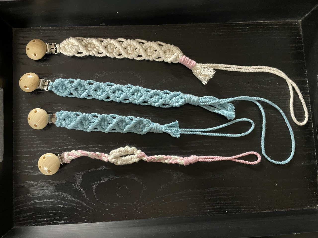 Macrame Baby Pacifier Clips