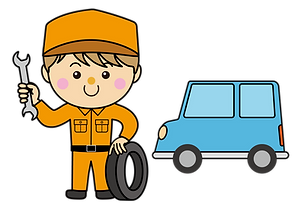 自動車整備をする作業員